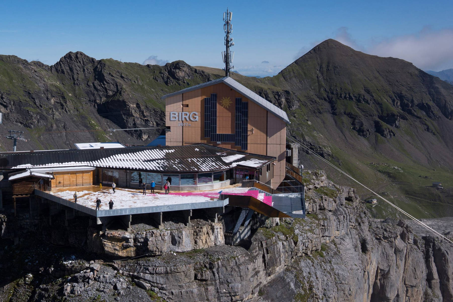Aussichtsplattform Birg am Schilthorn mit Glasgeländer